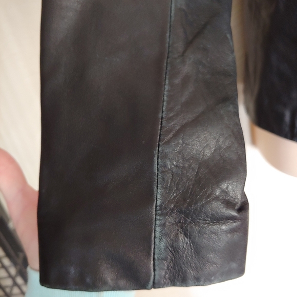 Wilsons Leather Pelle Studio Black Button Front Leather Jacket Size Women's Smal - Picture 8 of 16